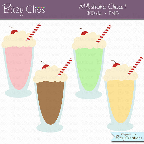 Use Clip Art Instant Download Dessert Clipart Milkshake Clipart