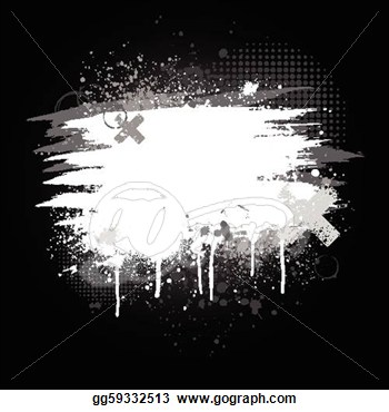 Vector Clipart   Black And White Paint Splatter  Vector Illustration