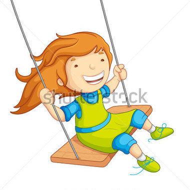 Vector Illustration Of Baby Girl Swinging On Swing 111322832 Jpg