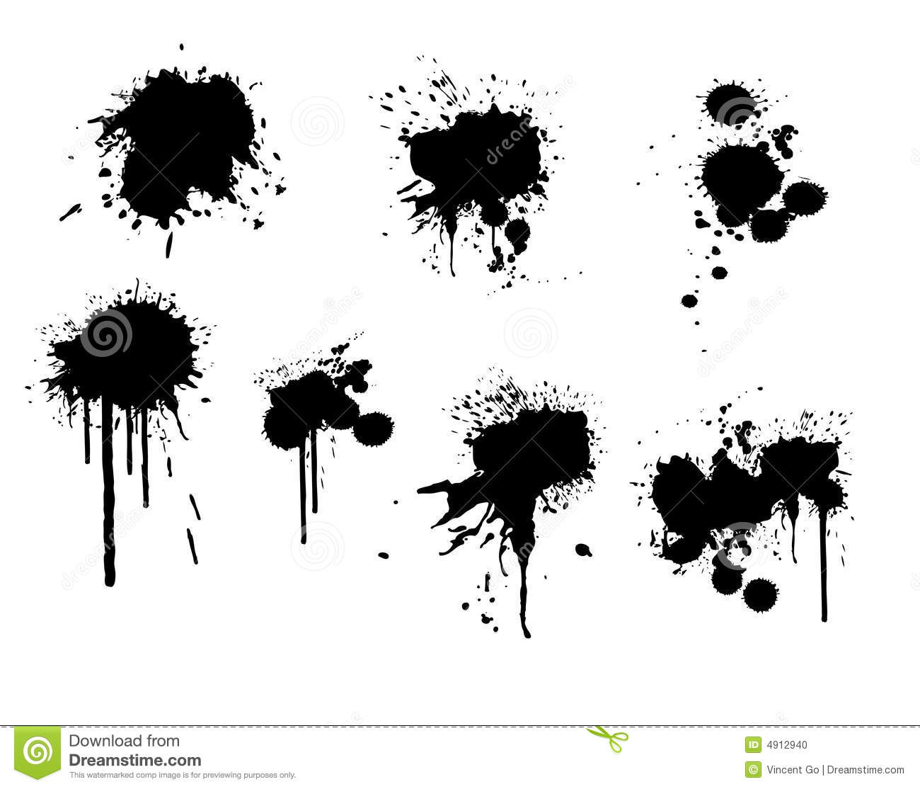 Vector Illustration Of Ink Splatter On White