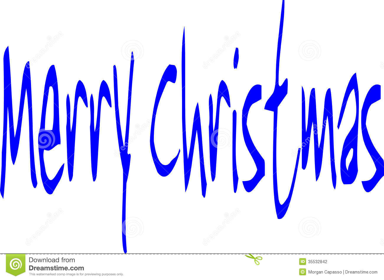 Abstract Illustration Of Blue Handwriting Saying Merry Christmas