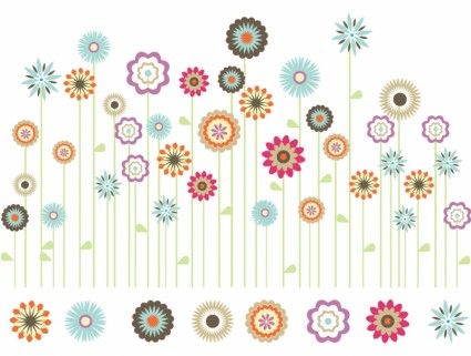 Bright Spring Flower Garden Free Vector In Adobe Illustrator Ai    Ai
