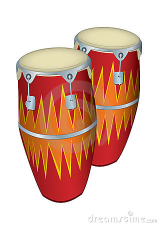 Cartoon Characters Playing Drum