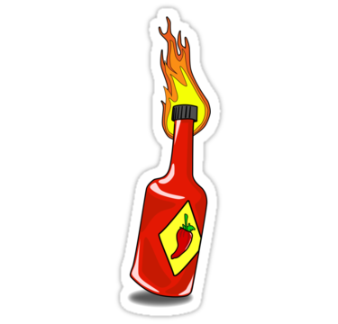Cartoon Hot Sauce Stickers By Mdkgraphics   Redbubble