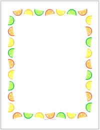 Citrus Fruits Frame Sheet Htm Printables Clipart Clipart Border