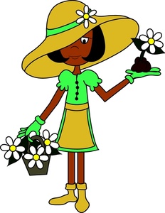 Clipart Image   Ethnic Hispanic Lady Wearing Gardening       Clipart    