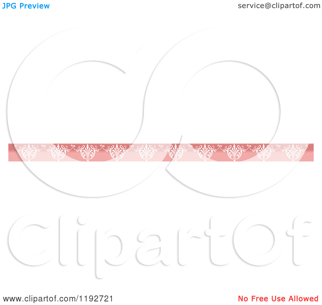 Clipart Of A Border Of An Ornate Coral Pink Scallop Rule Border