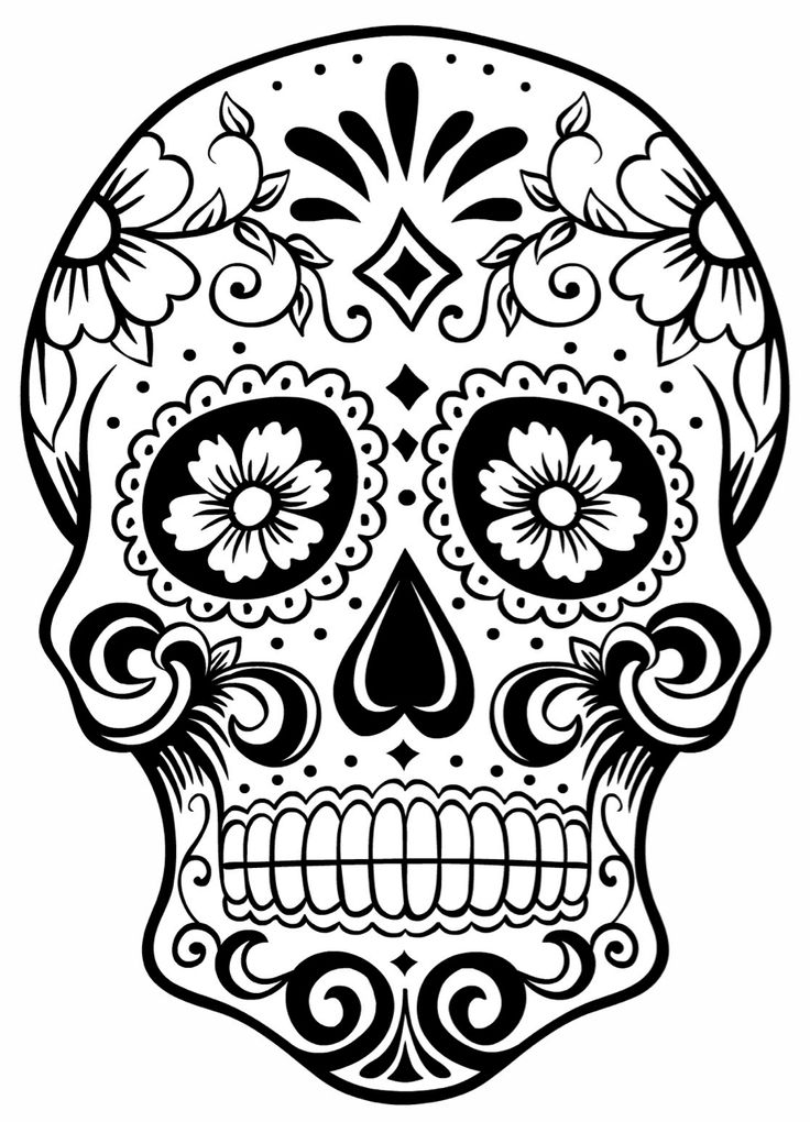 Day Of The Dead On Pinterest   Sugar Skull Coloring Pages And Skull