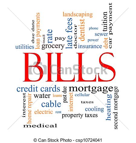 Drawing Of Bills Word Cloud Concept With Great Terms Such As Medical    
