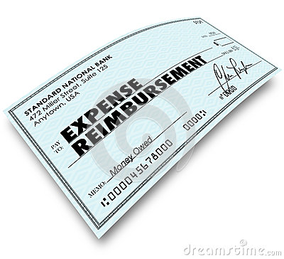 Expense Report Words On Check Reimbursement Payment Stock Illustration
