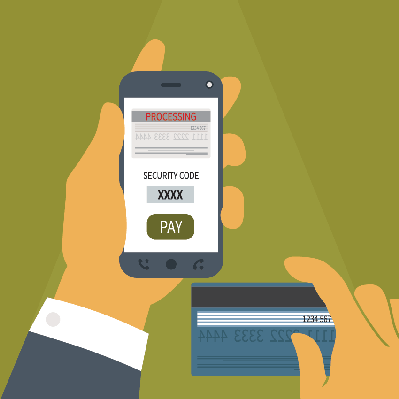 Illustration Concept Of Mobile Payment Application From Credit Bank