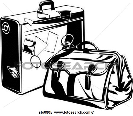 Illustration   Suitcase And Carry On Bag  Fotosearch   Search Clipart