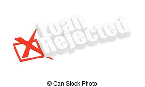 Loan Rejected 3d Text   Abstract Vintage Loan Rejected 3d