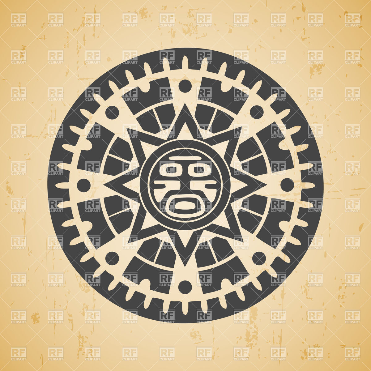 Maya Sun Symbol 28424 Download Royalty Free Vector Clipart  Eps