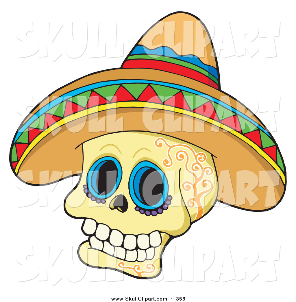 Mexican Skull Wearing A Sombrero Hat Skull Clip Art Visekart