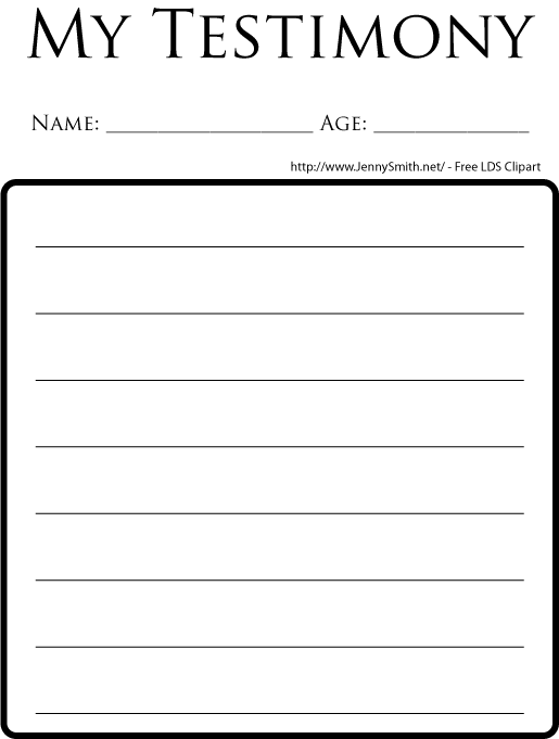 Mormon Share   My Testimony   Journaling Or Lesson Handout