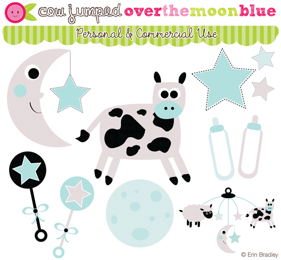 New  Cow Jumped Over The Moon Clipart