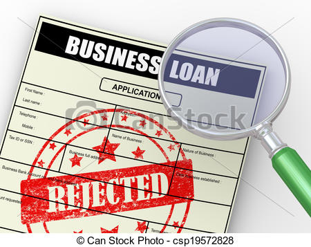 Over Rejected Loan Application   3d    Csp19572828   Search Clipart