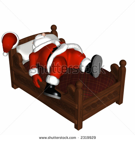 Santa   December 26th Santa Asleep On A Bed Still In His Clothes After    