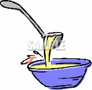 Soup Ladle And A Bowl Of Soup Clip Art Image