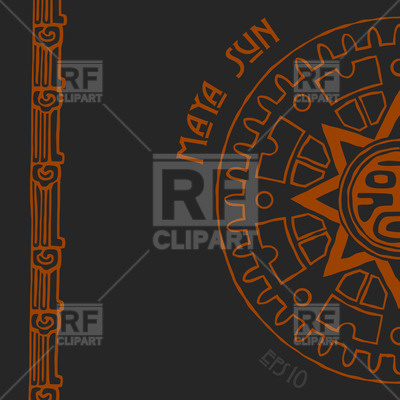 Sun Symbol   Mayan Ornament Download Royalty Free Vector Clipart  Eps