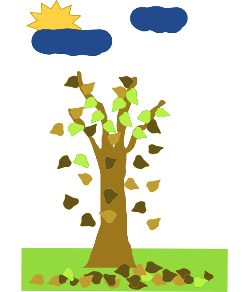 Tree With Leaves Falling Clip Art At Clker Com   Vector Clip Art    