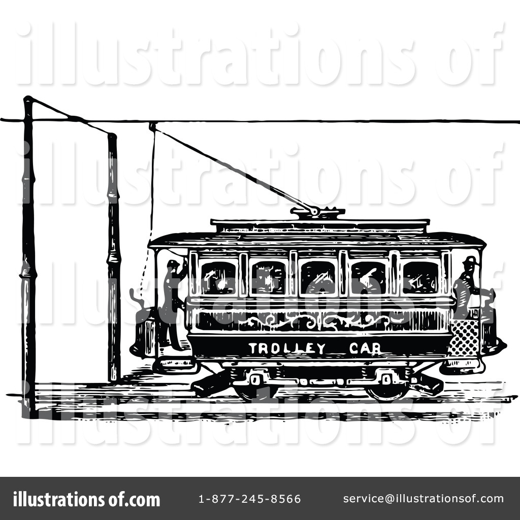Vector Art Antique Train And Rail Car Clip Graphics Vintage