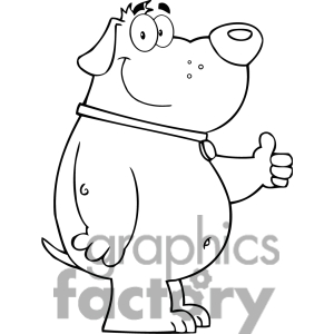 5222 Smiling Fat Dog Showing Thumbs Up Royalty Free Rf Clipart Image