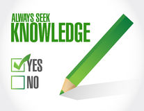 Always Seek Knowledge Approval Sign Concept Royalty Free Stock Images