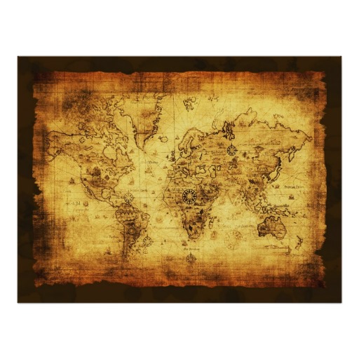 Arty Vintage Old World Map Poster   Zazzle