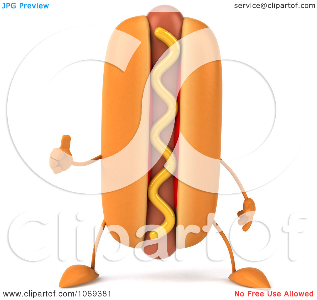 Clipart 3d Thumbs Up Hot Dog 2   Royalty Free Cgi Illustration By