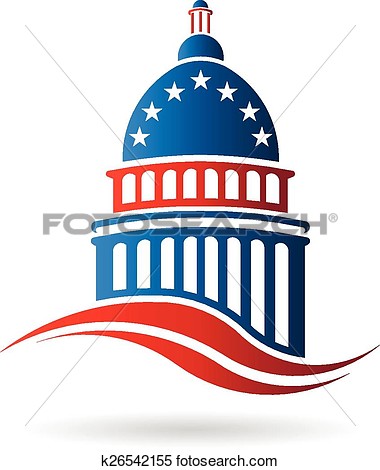 Clipart   Capitol Building In Red White And Blue  Fotosearch   Search    
