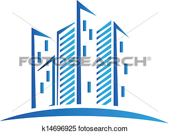 Clipart Of Modern Blue Buildings Logo K14696925   Search Clip Art    