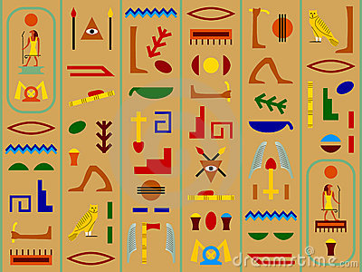 Colourful Hieroglyphics Background Ancient Egypt Atmosphere 