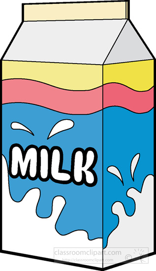 Dairy Clipart   Cartoon Of Milk Quart   Classroom Clipart