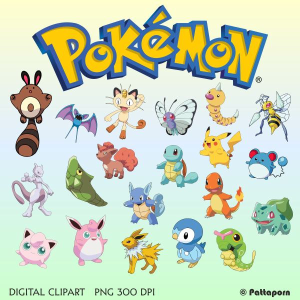 Digital Clipart Pokemon Digital Png Clip Art Instant Download    