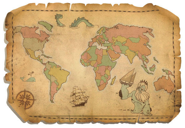 Free Antique World Map Vector