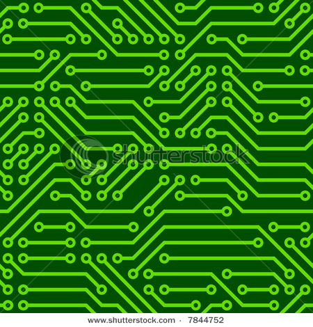 Graphic Depicting Printed Circuit Board   Vector Clipart Illustration