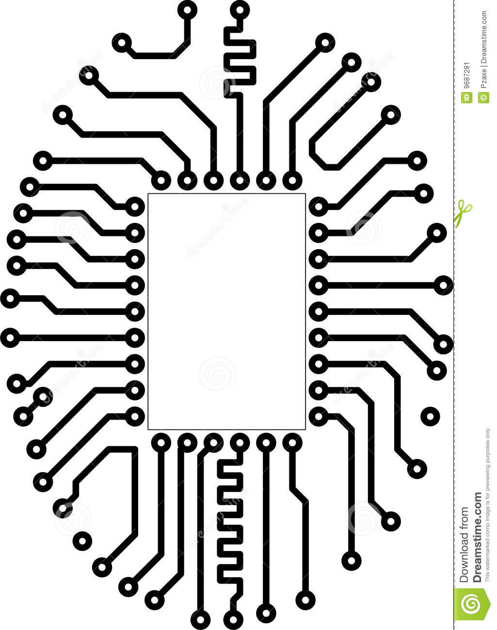 Hi Tech Vector Circuit Board Blank Vignette Stock Image   Image    