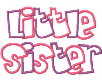 Little Sister Embroidery Machine Ap Plique Design 10435