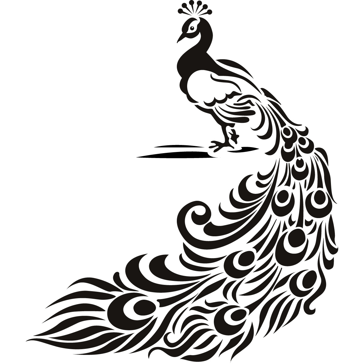 Peacock Bird Animal Wall Art Stickers Wall Decal Transfers   Ebay