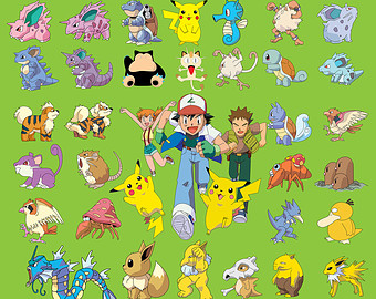 Pokemon Clipart 143 Png Big Set Party Holiday Pikachu Clipart Graphic    