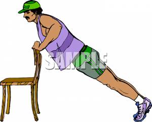 Push Clipart Man Doing Push Ups On A Chair Royalty Free Clipart