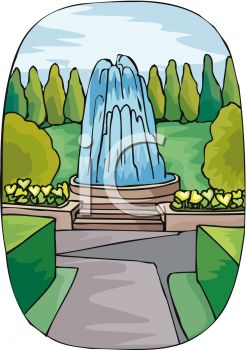 Royalty Free Clip Art Image  Fountain In A Park Or Garden