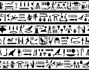 Seamless Hieroglyphs   Vector Clipart
