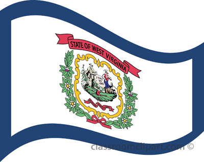 State Flags   West Virginia Flag Waving   Classroom Clipart