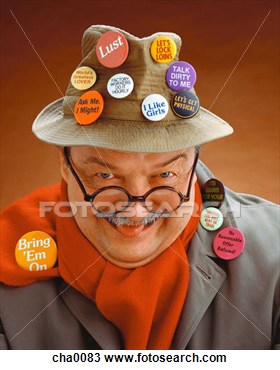 Stock Photo   Dirty Old Man With Buttons  Fotosearch   Search Stock