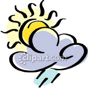 The Sun Shining Behind A Rain Cloud Royalty Free Clipart Picture