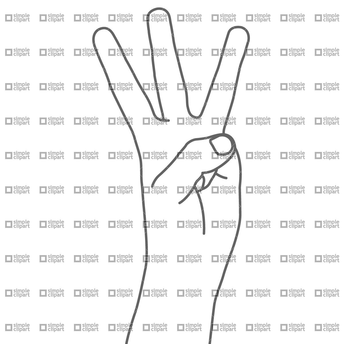 Three Fingers Hand Sign Download Royalty Free Vector Clipart  Eps 