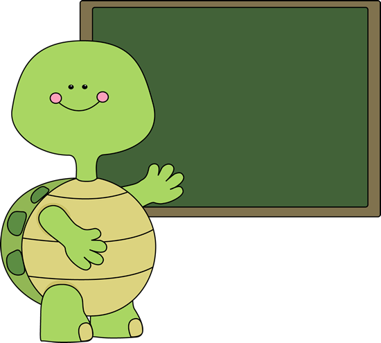 Turtle And Chalkboard Clip Art Image   Cute Turtle With Its Hand On A
